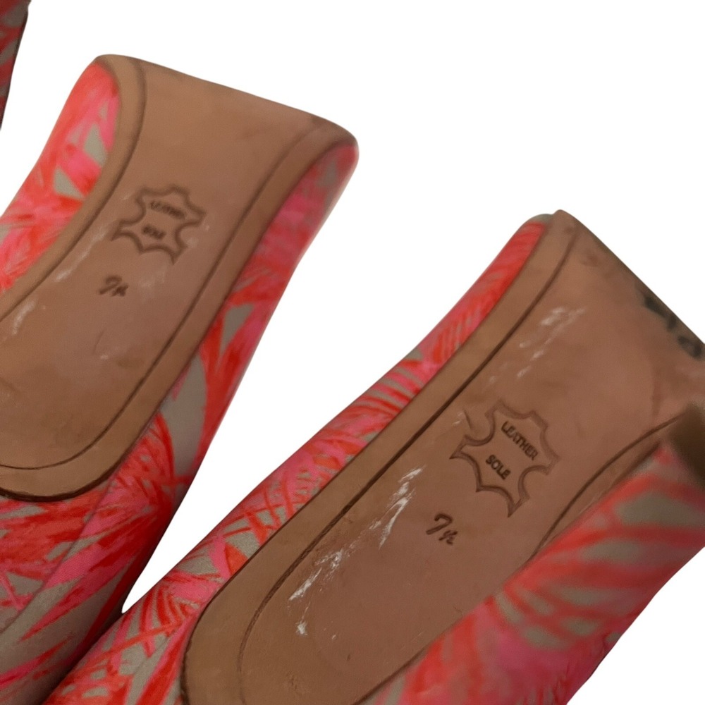 Sam Edelman Shoes Size 7.5 Hazel Pumps Heel Pointed Toe Hot Coral Pink Tropical - Picture 9 of 11